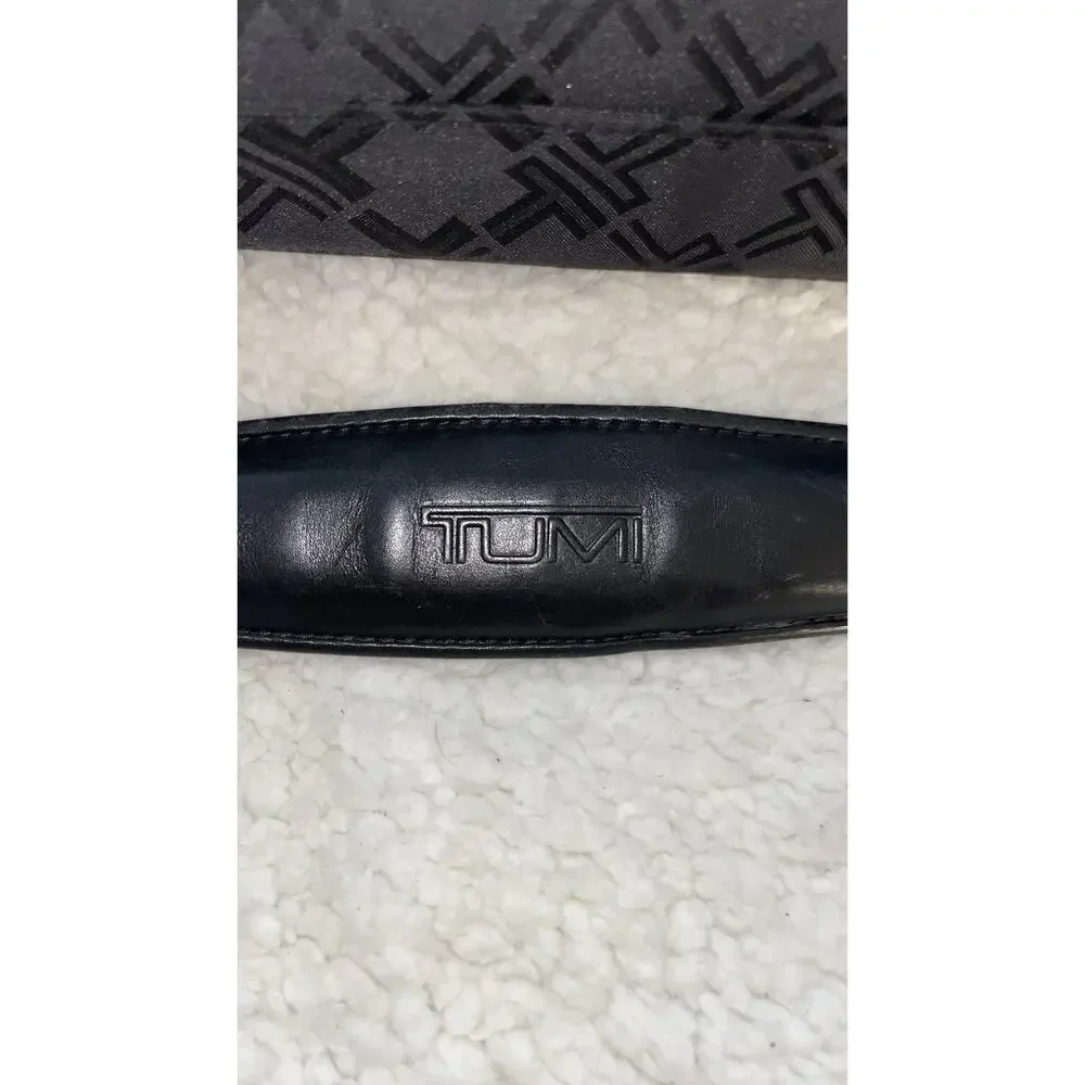 TUMI Black T Monogram Jacquard Leather Laptop Briefcase Travel Carry On